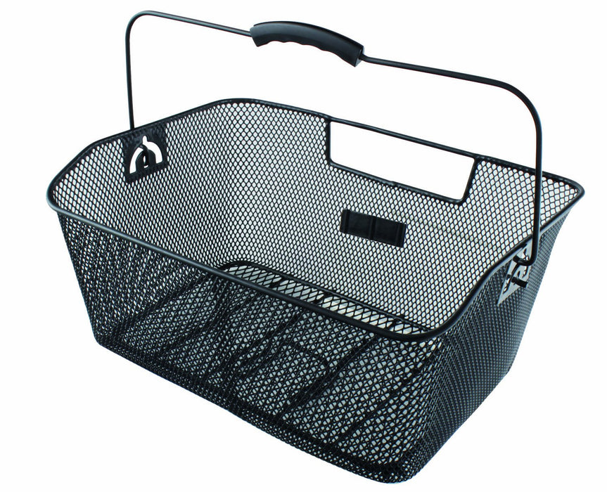 Black Bicycle Wire Mesh Basket Fits On To Front Or Rear Carrier Shopping Luggage