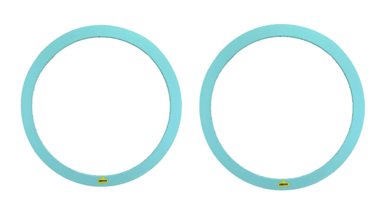 PAIR OF ESPRESSO FIXIE TRACK NON MACHINED BIKE RIMS 700C 622 X 12 42MM WALL 32 HOLE - BLUE