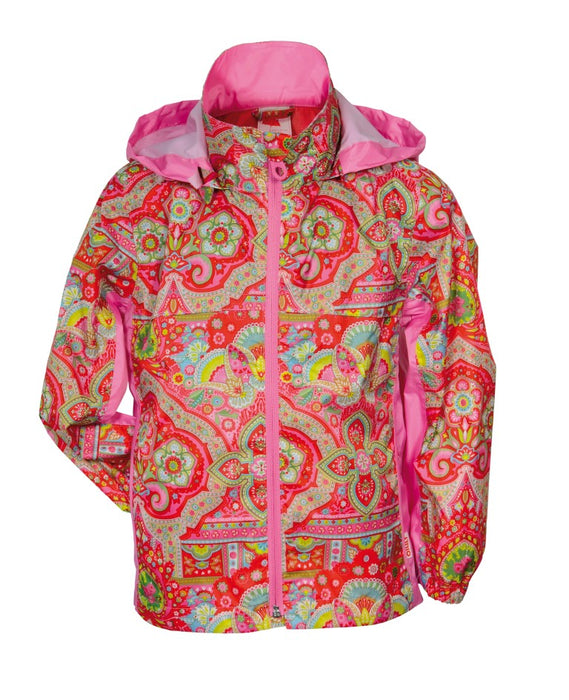 Oilily Children's High Quality Waterproof Rain Jacket – Pink Floral