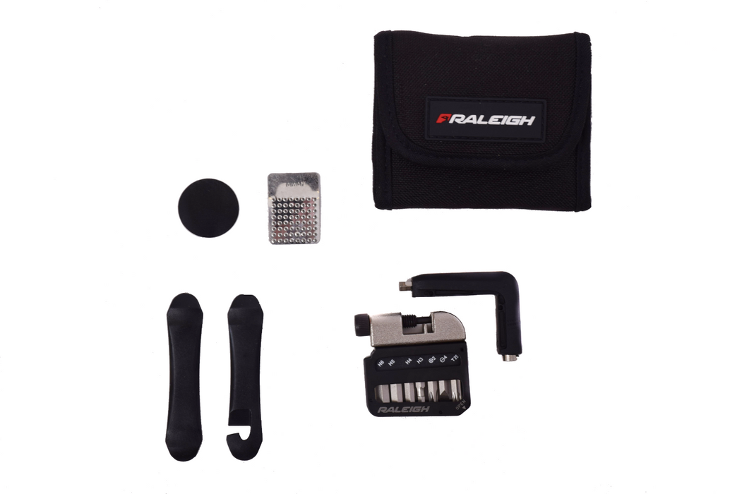 Raleigh Mini Pocket Pouch Bag & Cycling Repair Puncture Kit Tools Road Bike