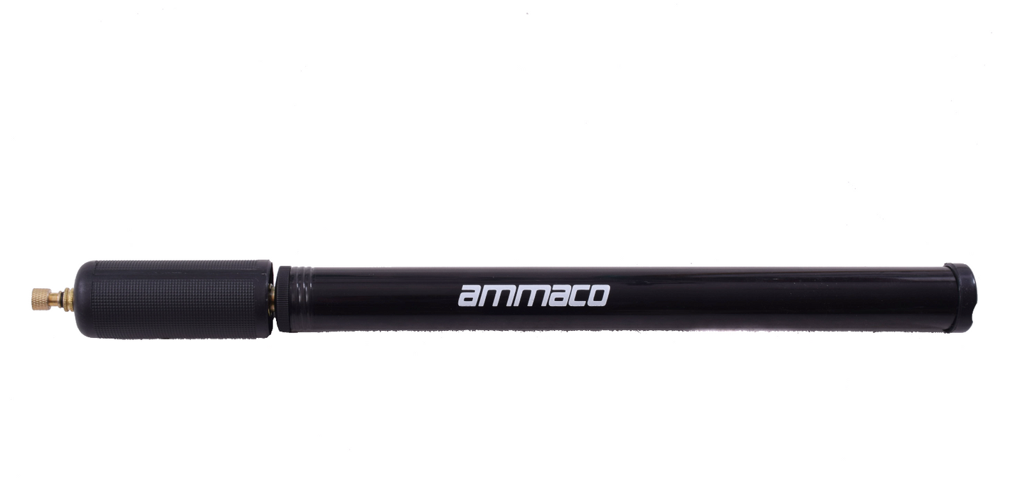 AMMACO “FAT BOY” PLASTIC 15" BIKE PUMP TRADITIONAL TYPE WITH DUAL CONNECTOR SUITS ALL VALVES BLACK