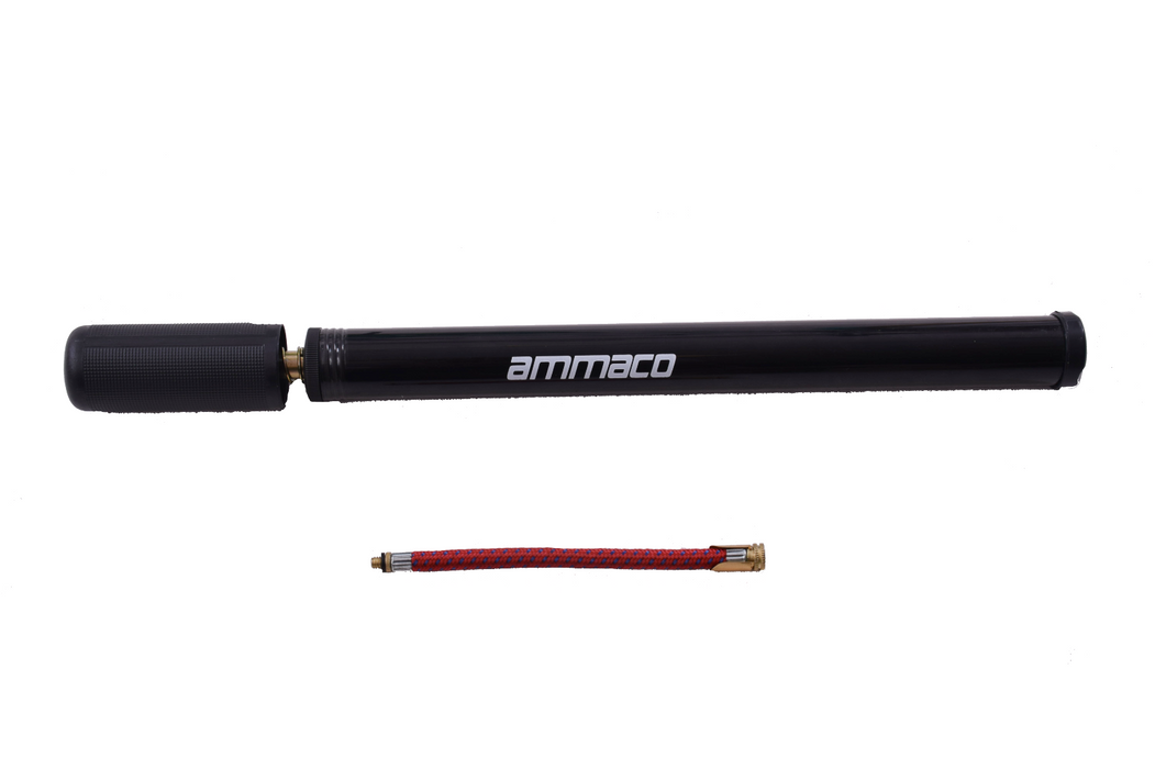 AMMACO “FAT BOY” PLASTIC 15" BIKE PUMP TRADITIONAL TYPE WITH DUAL CONNECTOR SUITS ALL VALVES BLACK