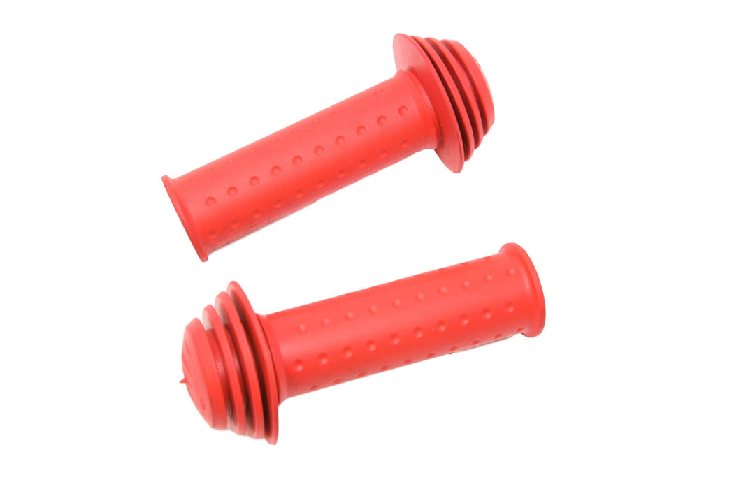 Pair Red Handlebar Grips For Children’s Cycle Junior Bike 112mm Long Safety End