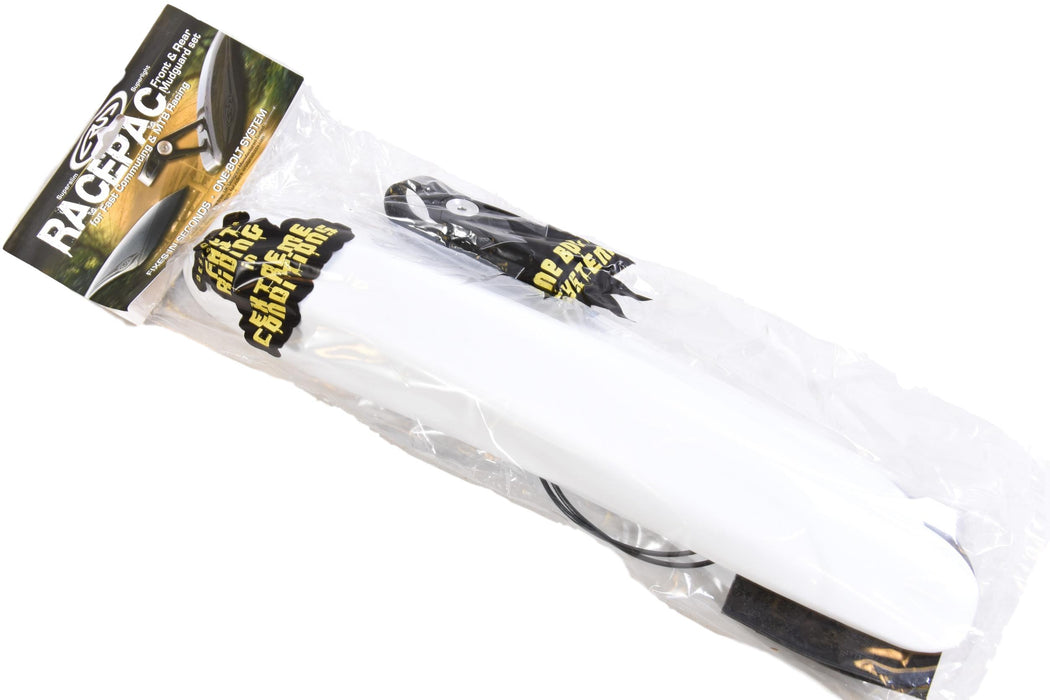 Genuine Crud White Race Pac Bike Seat Post Mount Rear Mudguard & Dirt Guard Set