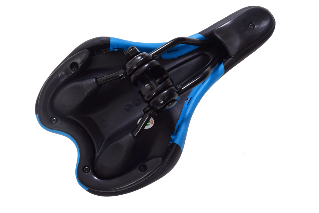 TOP VALUE COMFORTABLE SOFT MTB HYBRID BIKE SEAT SMART BLUE & BLACK CYCLE SADDLE