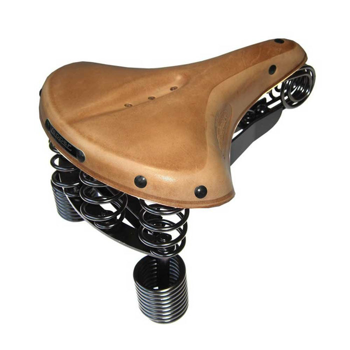 Natural Lepper Primus 215 Bicycle Saddle Top Quality Leather Vintage Style Cycle Seat