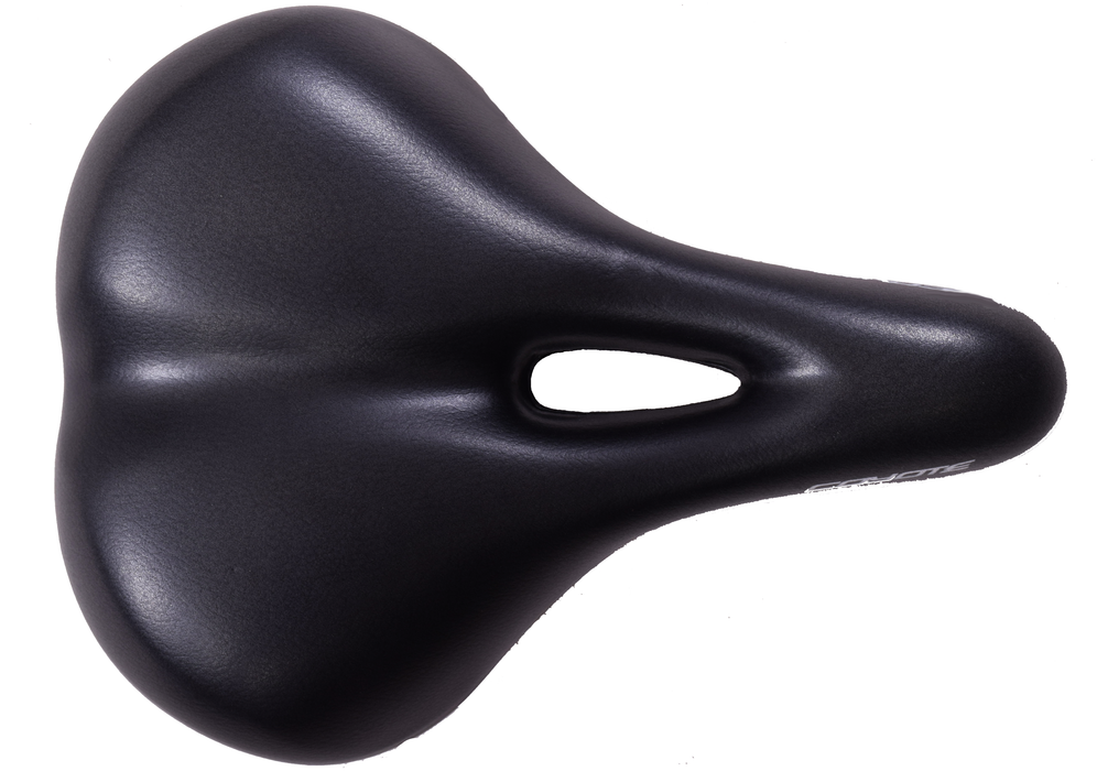 EXTRA COMFORT WIDE BIKE SEAT BICYCLE SADDLE WITH CUT OUT PRESSURE RELIEF PADDED BLK