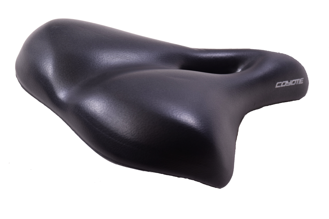 EXTRA COMFORT WIDE BIKE SEAT BICYCLE SADDLE WITH CUT OUT PRESSURE RELIEF PADDED BLK