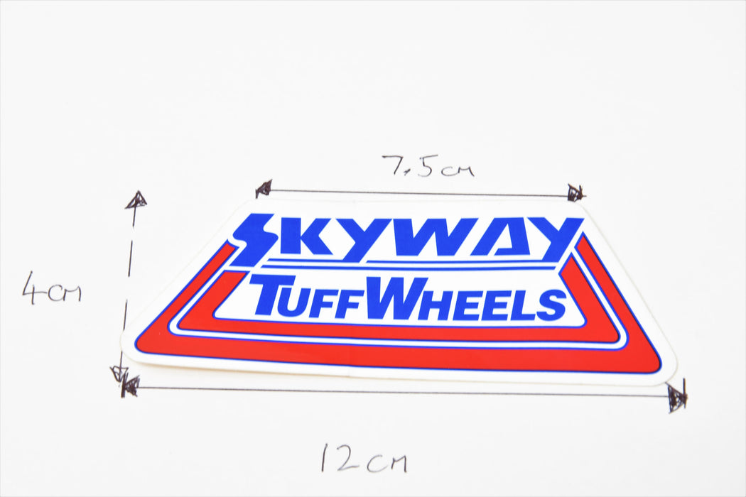 Pair (2) Genuine Bmx “Skyway Tuff Wheels” Retro Decal Sticker Mag Wheel Transfers