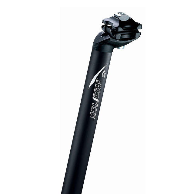 SELCOF 26.0mm Quality Alloy Seat Post 400mm Long Micro Adjust Forged Top Black
