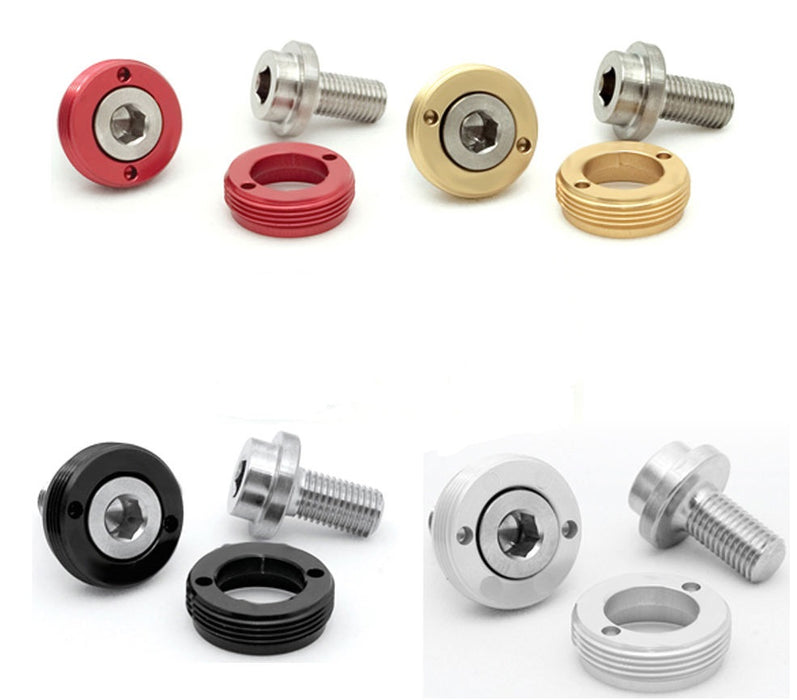 Self Extracting Square Taper Crank Bolts (Pack of 2) Choose Colour: Red - Gold - Black Or Silver