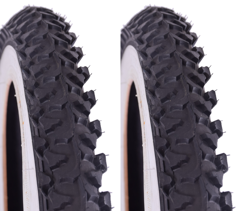 thumbnail image 2 of Baldys Pair 16 X 1.75 Black With Tan Wall Kids BMX & Mountain Bike Tyres & Tubes Bundle - Knobby Tread, 40 PSI Max 2 of 6
