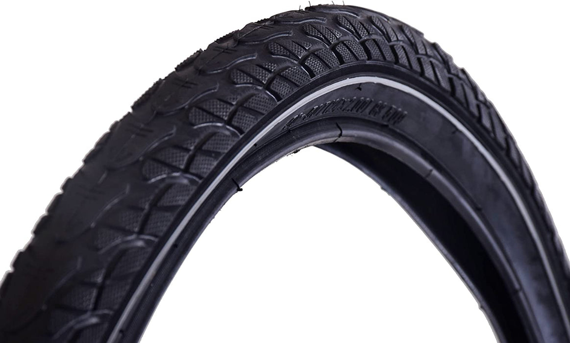 Pair (2) Trax 24" x 2.0 (50-507) Junior MTB Style Bike Tyres With Safety Reflective Sides & All Terrain Tread