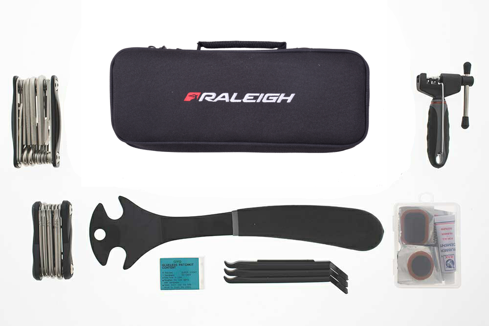 RALEIGH TRAVEL WORKSHOP BIKE TOOL MAINTENANCE KIT IN ZIPPED STORAGE CASE IDEAL PRESENT FOR CYCLE ENTHUSIASTS
