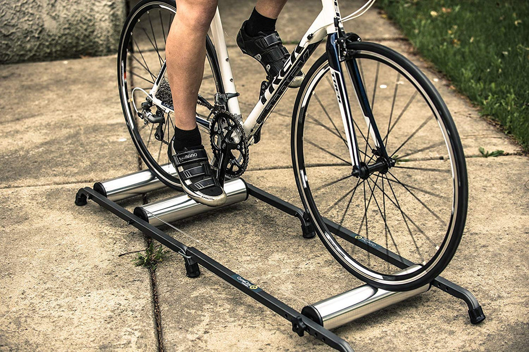 CYCLEOPS BIKE HOME TRAINER  SILENT ALUMINIUM FOLDABLE EXERCISE ROLLERS 50% OFF RRP