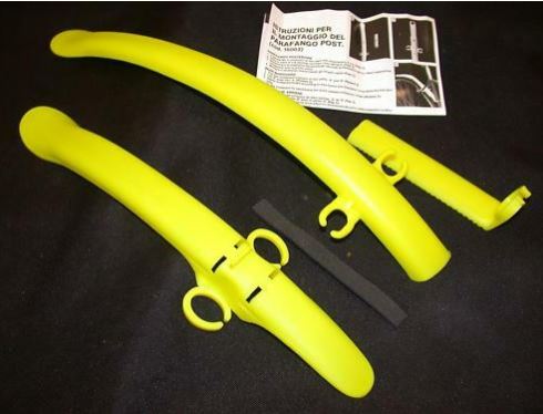 Pair Yellow Clip On Clip Off Racer Bike Mudguards Suit 70’s 80’s 90’s & Modern Racing Road Bikes & Fixie Cycles