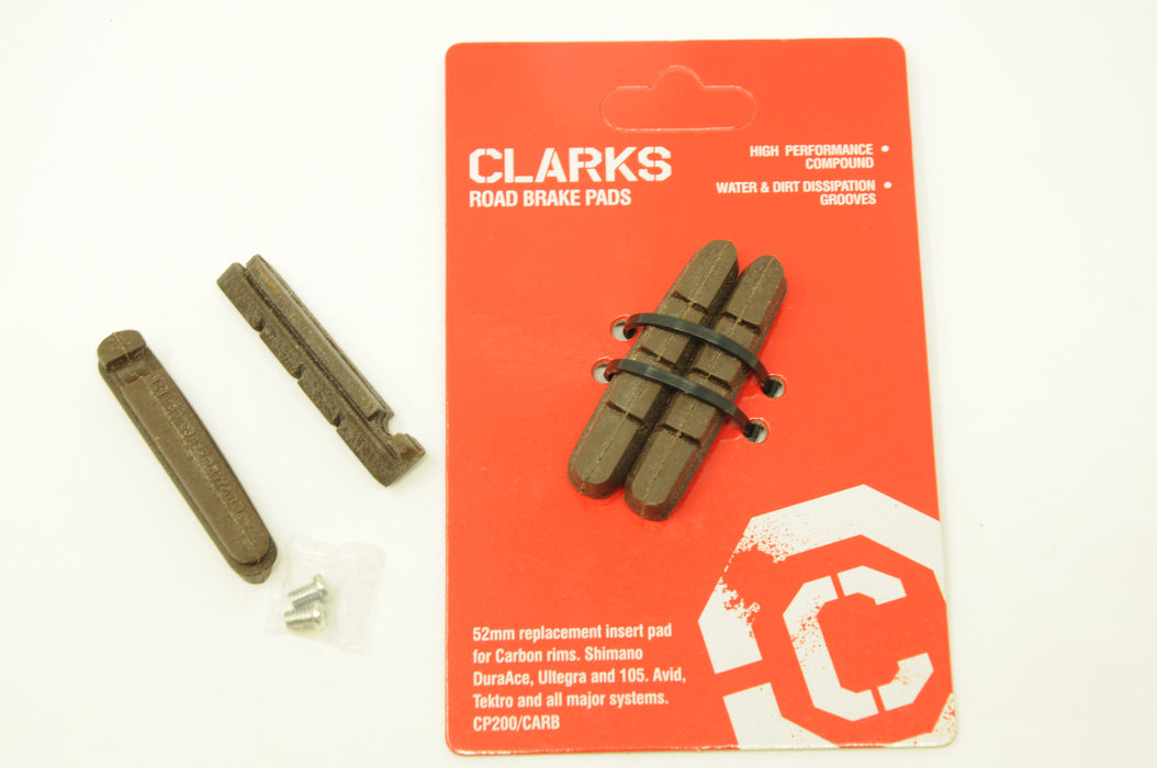 CLARKS CARBON RIM 52mm BRAKE PAD INSERTS SHIMANO DURA ACE, ULTEGRA