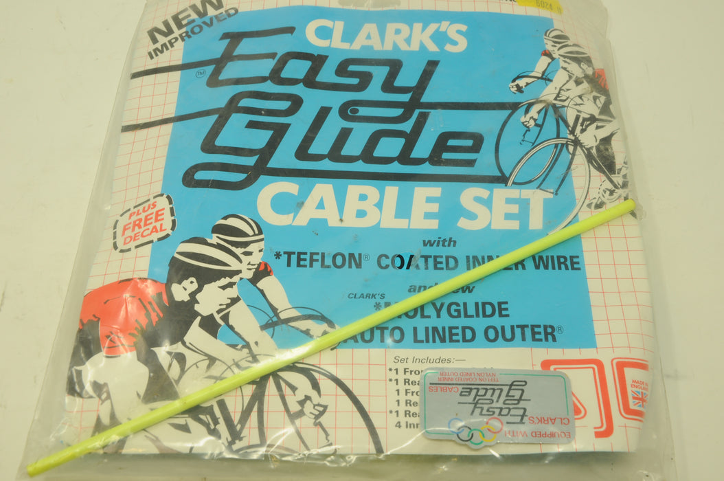 YELLOW CLARKS 60’s 70’s,80’s RACING BIKE "EASY GLIDE" FULL CABLE SET TEFLON COATED EROICA