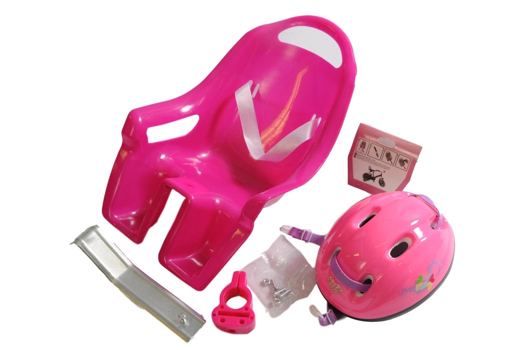 GIRLS BIKE PINK DOLLY SEAT,WITH DOLLS HELMET EXCLUSIVE IDEAL PRESENT