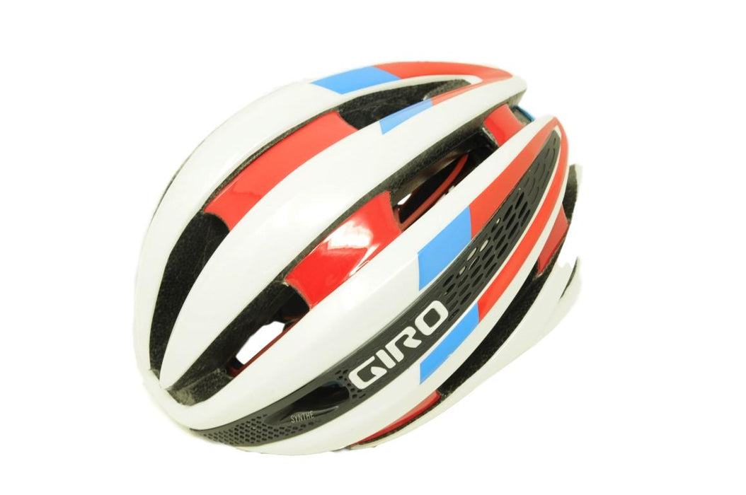 Giro Synthe Road Cycling Helmet - White, Red and Blue – Small (51 – 55cm)