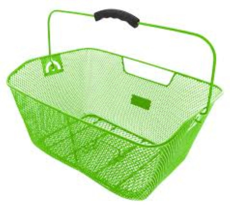 Green Bicycle Wire Mesh Basket Fits On To Front Or Rear Carrier Shopping Luggage