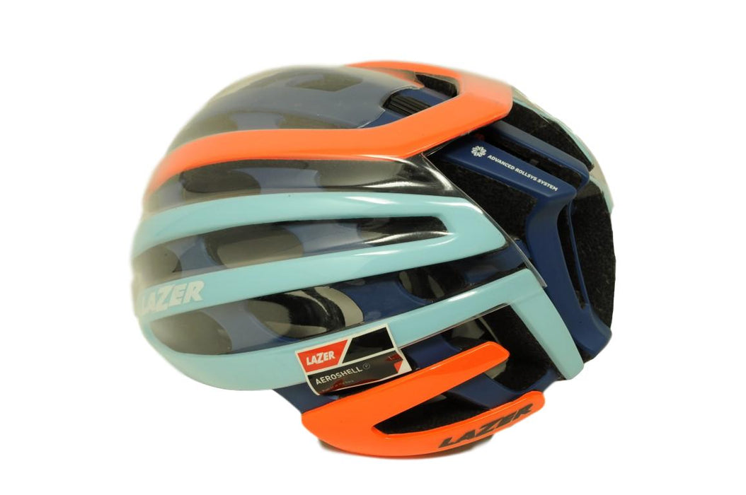 Lazer Z1 Road Cycling Helmet with Aeroshell – Colour: Orange-Blue – Large (58 – 61cm)