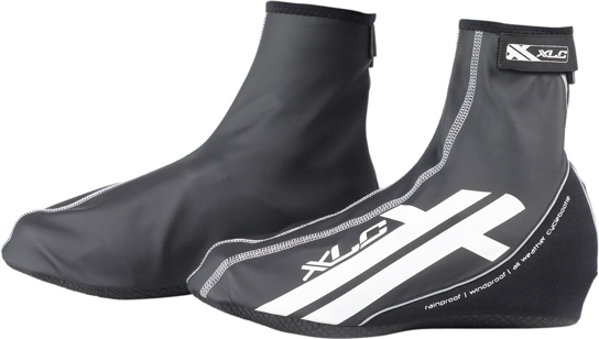 XLC FLEECE LINED WATER REPELLENT OVERSHOES BLACK AND WHITE REFLECTIVE NEARLY 50% OFF