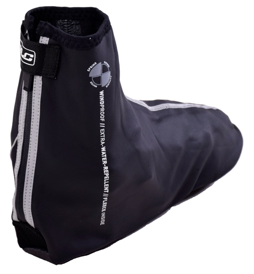 XLC FLEECE LINED WATER REPELLENT OVERSHOES BLACK AND WHITE REFLECTIVE NEARLY 50% OFF
