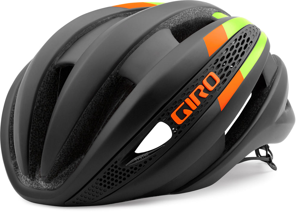 Giro Synthe Road Cycling MIPS Helmet Black, Lime & Flame (Medium) 55 – 59cm