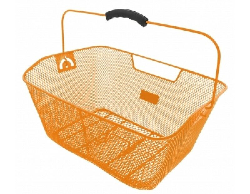 Orange Bicycle Wire Mesh Basket Fits On To Front Or Rear Carrier Shopping Luggage