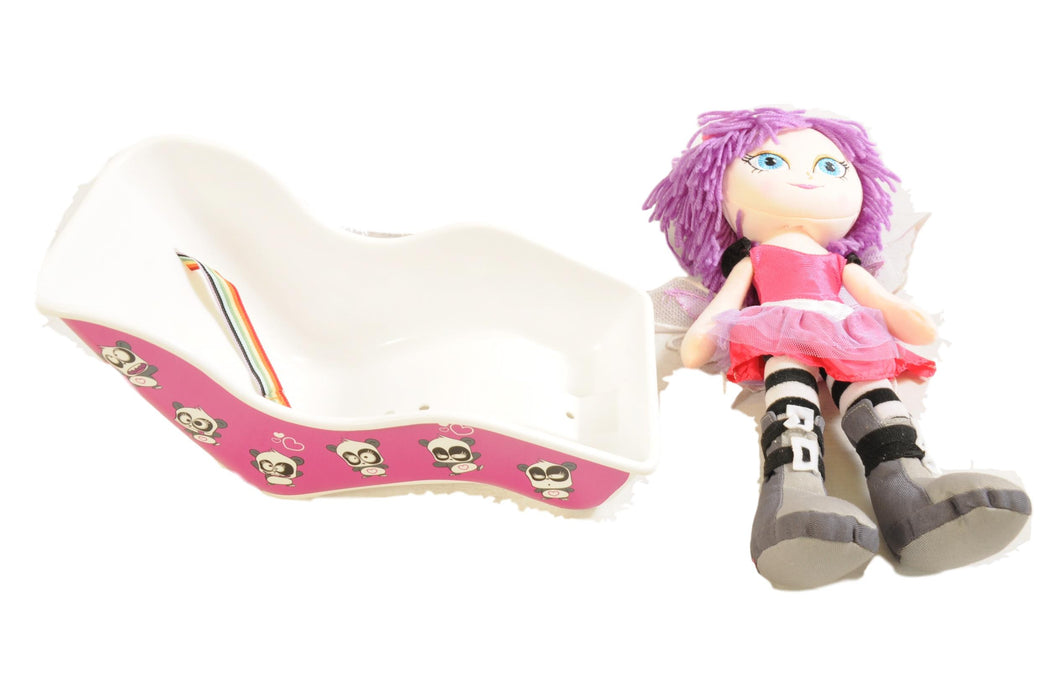 Cute Panda Girlie Girls Bike Dolly Carrier Complete With Rag Doll Molly Ideal Gift