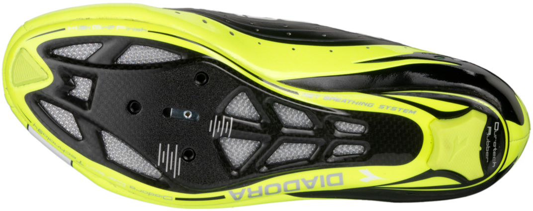 Diadora Vortex Pro SPD-SL Carbon Road Shoes Black, Yellow, White - UK 4- 5, EU 37- 38