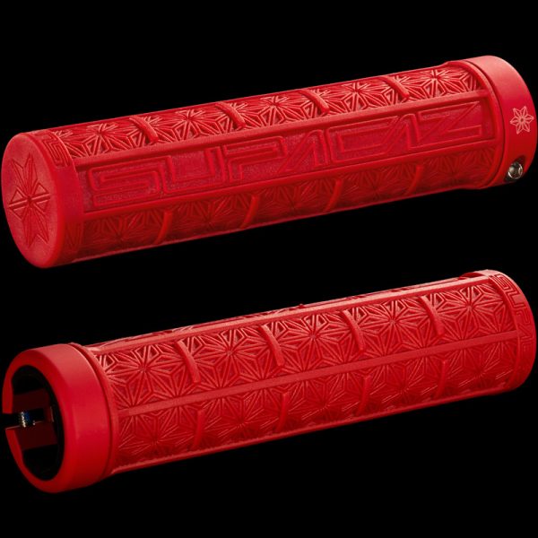 SUPACAZ LOCK ON “GRIZIPS” FOR MTB OVERSIZE 32mm DIAMETER HANDLEBARS GRIPS RED