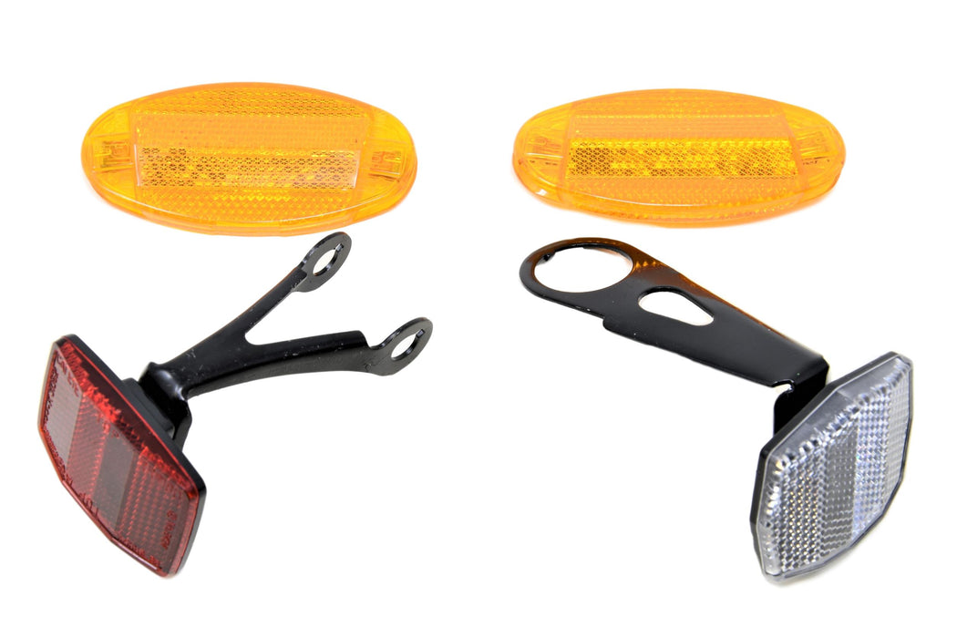 Bike Reflector Set Front 1” Fork Head Set, Seat Bolt Rear Wheel Refl