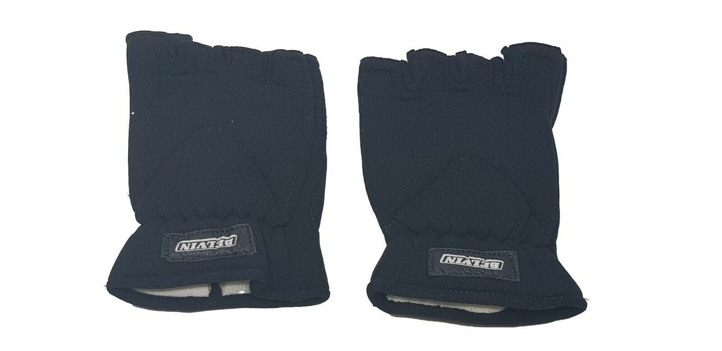 FINGERLESS PADDED WINTER MITTS BLACK MTB / CYCLING GENERAL USE GLOVES - SIZE SMALL