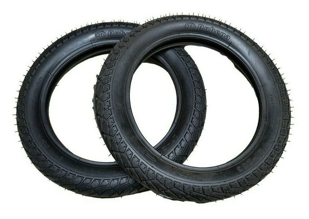 Rubena 12 1/2 x 1.75 X 2 1/4 (47 - 203) Black Semi Slick Bike & Scooter Tyre