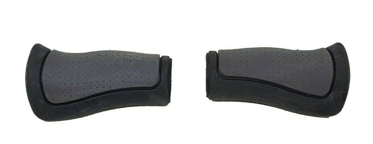 Pair Of 90mm Ergonomic Gripshift Handlebar Grips, Black Grey, Twistg