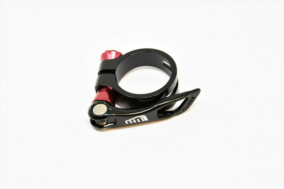 MOUNTAIN ROAD BIKE QUICK RELEASE ALLOY SEAT CLAMP 31.8mm BLACK RED ANO