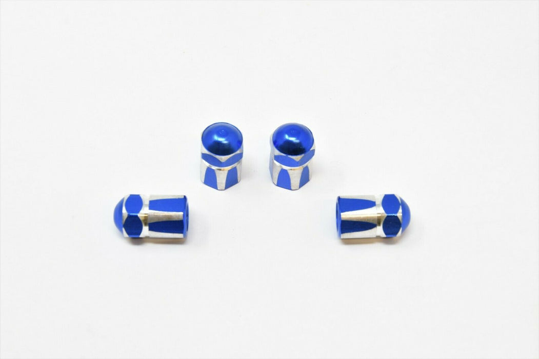 2 PAIRS BMX BIKE 3/8" 26TPI AXLE BLUE ANODISED ALLOY WHEEL DOME NUTS SET OF 4