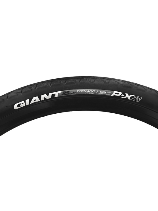 700 x 45c (622 - 47) Giant P-X3 Puncture Resistant Hybrid Bike Black Tyres