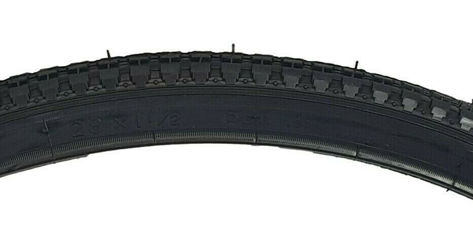 28 x 1 1/2 (40-635) Tyres With Heavy Roadster Tread For Vintage Bikes Black