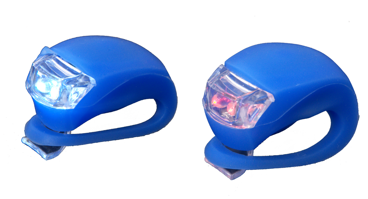 Bicycle - Bike Front & Rear LED Lights Set Wrap Around Silicon - Choose Colour: