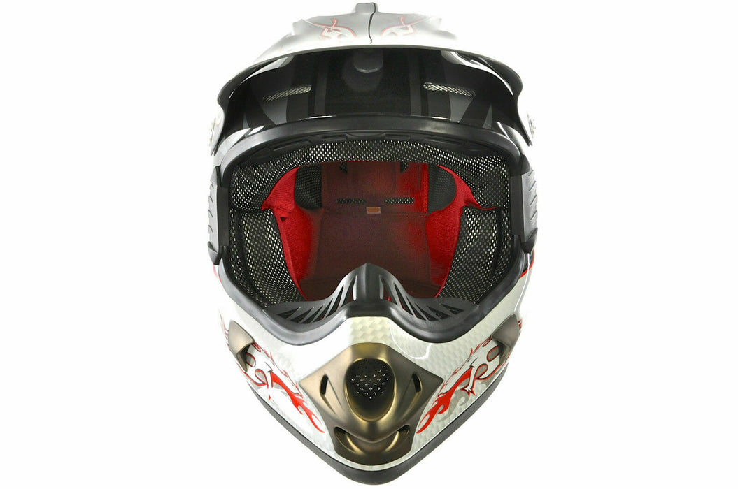 Full Face Downhill Motocross Fibreglass Bike Helmet B.e. Dragon 59-60cm Grey