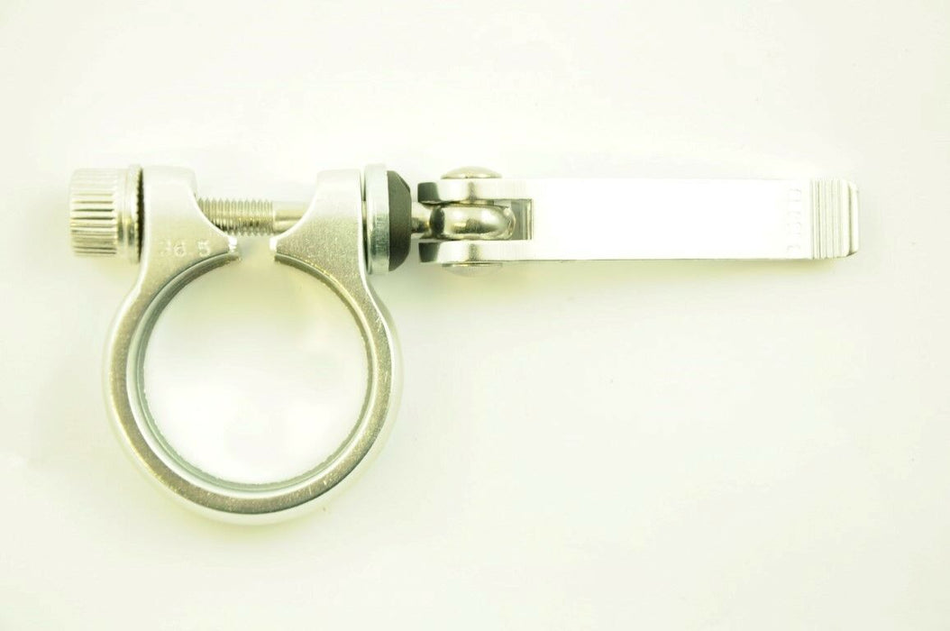 36.5mm Quick Release Seat Post Clamp For Folding Bikes Folders MTB & Any Bikes Using 36.5mm Silver