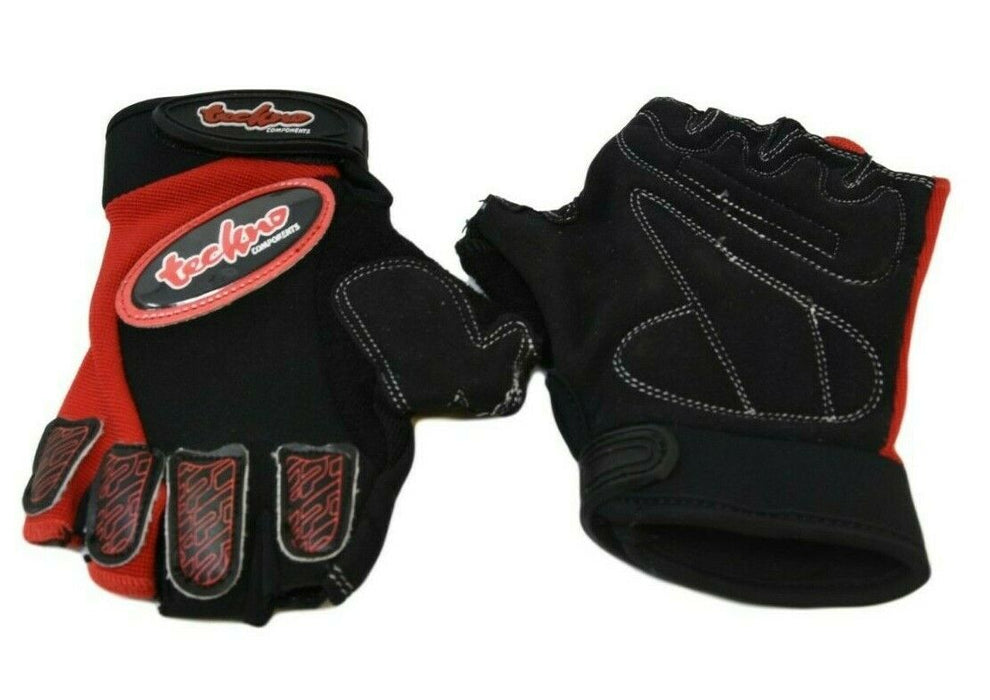 Teckno Comfort Black And Red BMX MTB Cycling Mitts- Choose Size