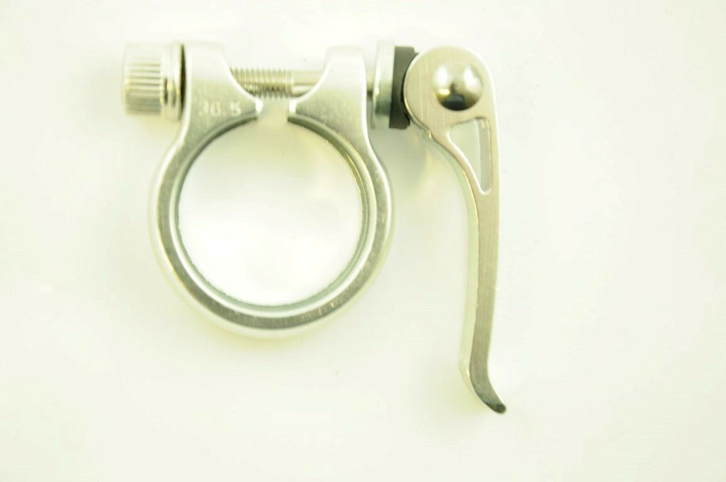 36.5mm Quick Release Seat Post Clamp For Folding Bikes Folders MTB & Any Bikes Using 36.5mm Silver
