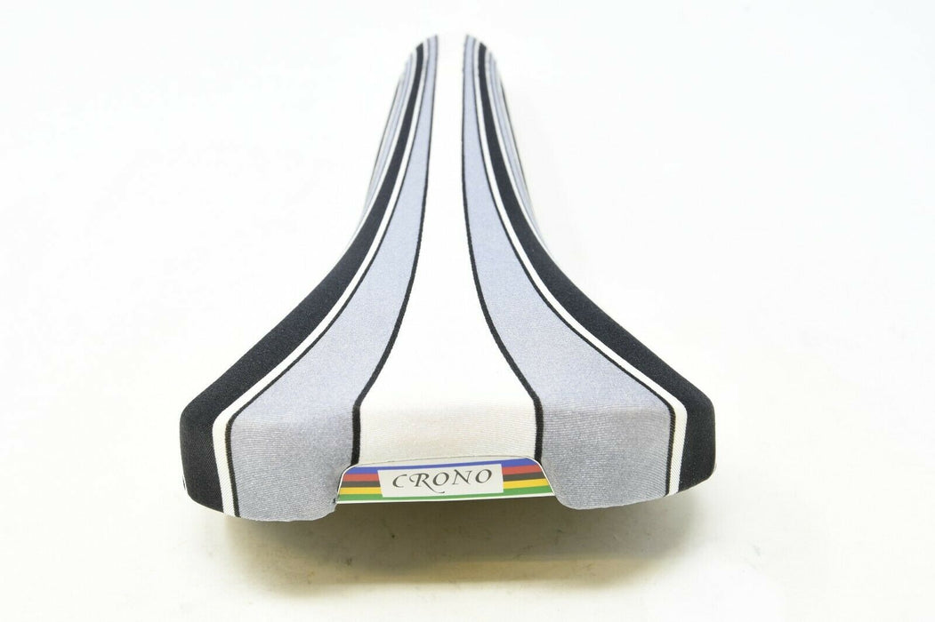 1980’s Huracan Crono Race Bicycle Saddle Grey Black Stripe Gitane $120 USA NOS