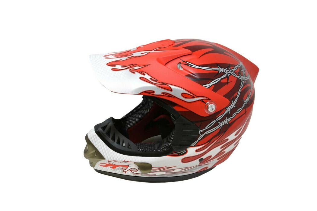 Full Face Downhill Motocross Fibreglass Bike Helmet Dragon 55-56c