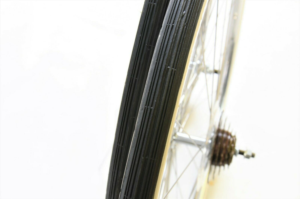 27 X 1¼” 5 Speed Racing Bike Wheels- Tyres, Tubes & Freewheel 90-125mm Narrow Hubs