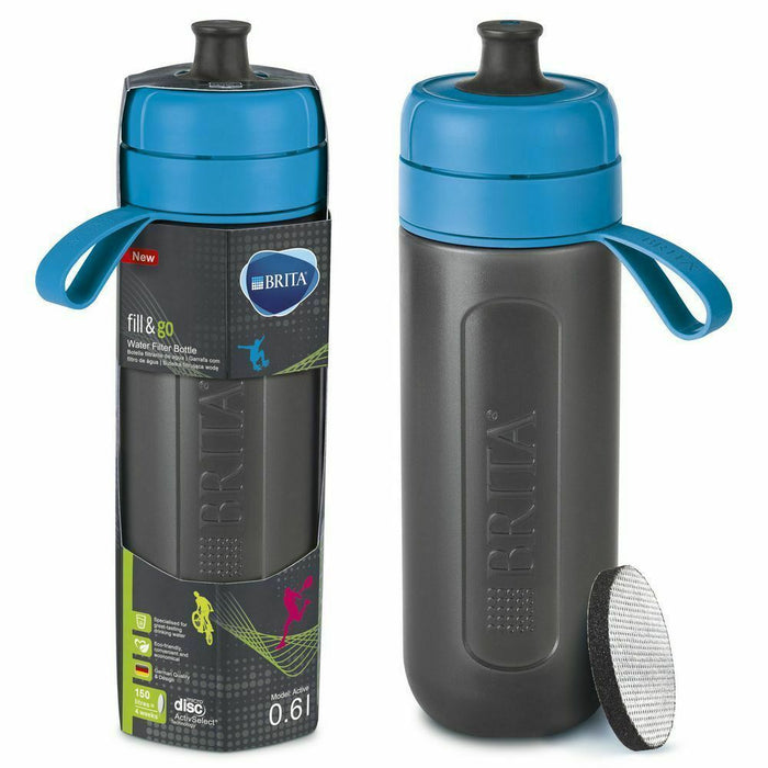 BRITA Fill And Go Active Sports Water Drinks Bottle Disc Filter 600ml BPA Free